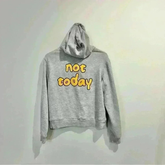 Forever 21 x Sanrio Gudetama | womens small grey knit hoodie with ribbed trim. - Picture 3 of 5
